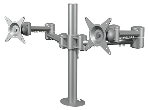 Dataflex 632 ViewMate Style Monitorarm (Tragkraft max. 2X 15kg, bis 61 cm (24 Zoll) Bildschirmdiagonale, VESA: MIS-D 75x75/100x100mm kompatibel) Silber