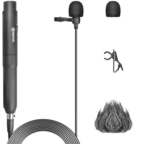 Indovis Lavalier-Mikrofon mit Hochpassfilter XLR Anschluss | Cardioid Mikrofon Nierencharakteristik für Camcorder, Recorder, Kamera mit Phantomspeisung - BY-M11C
