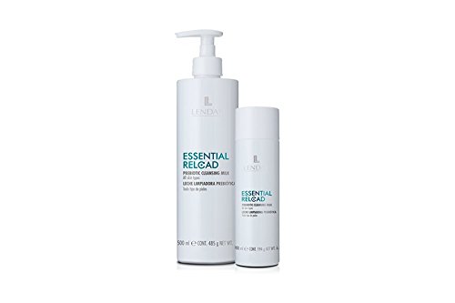 LENDAN - Präbiotische Gesichtsreinigungsmilch - Essential Reload - 500 ml - Alle Hauttypen - Entfernt Make-up und Verunreinigungen - Leuchtend und Feuchtigkeit - Leichte Textur