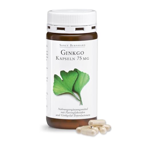 Sanct Bernhard Ginkgo Kapseln 75 mg, je Kapsel mit 18,4 mg Flavonglykosiden und 4,9 mg Ginkgolid-Terpenlactonen, Inhalt 240 Kapseln für 8 Monate