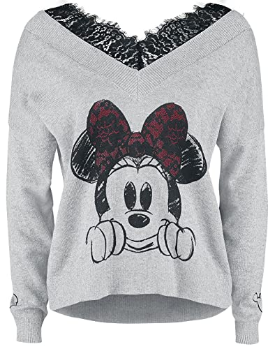 Mickey Mouse Minnie Maus Frauen Sweatshirt grau meliert XL