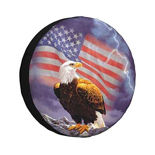 Adler mit USA-Flagge Reifenabdeckungen für Ersatzreifen Radabdeckung für PKW, LKW, SUV, Wohnmobil, Anhänger, universell