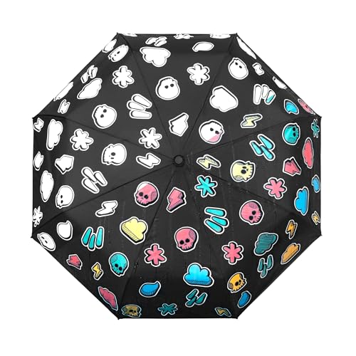 Suck UK | Farbwechselnder Regenschirm | Wettermuster Regenbogen Regenschirm Kinder Regenschirm Mädchen Regenschirm | Kompakter Regenschirm Winddicht Stark & Faltbarer Regenschirm | Cooler Kinderschirm