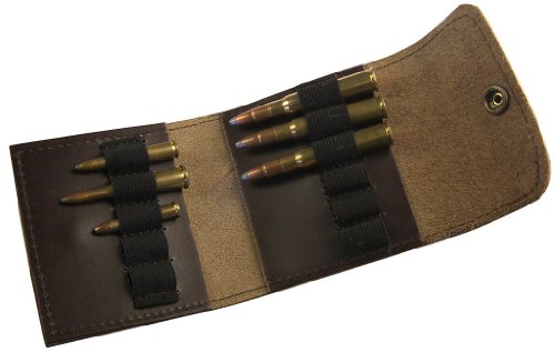 Patronenetui-Leder braun, mit Gürtelschlaufe, 6 große / 5 kleine Kugeln