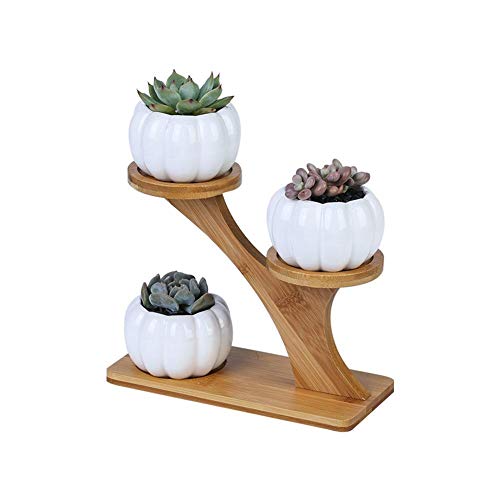 Clevoers Blumenregal Blumenständer Pflanzentreppe für Indoor, Blumenhocker Pflanzen Blumen Deko Treppe, Balkon Wohzimmer Outdoor Garten Dekor Pflanzenregal Holz 9.3 x 20 x 16.5 cm