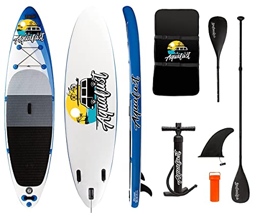 AQUALUST 10'6" SUP Board Stand Up Paddle Surf-Board aufblasbar Paddel ISUP 320x81cm Blue