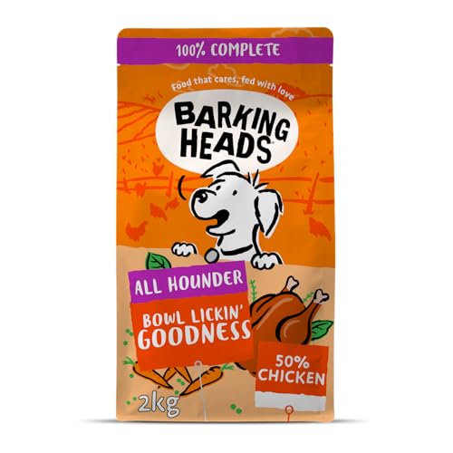 Barking Heads Bowl Lickin' Chicken Trockenfutter für Hunde, 100% Natürliches Hundetrockenfutter mit Hühnerfleisch, Natürliche Tiernahrung für Ausgewachsene Hunde Aller Rassen, 2 kg