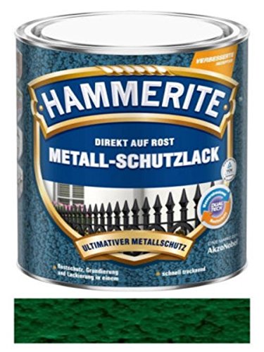 2,5 L Hammerite Direkt auf Rost Metall-Schutzlack Dunkelgrün, Hammerschlag