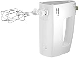 KRUPS 3 MIX 7000 Handmixer F60814 | 500W | ergonomischer Griff des Mixers, stufenloser Geschwindigkeitsregler | Turbo- & Auswurftaste | Schneebesen & Knethacken aus Edelstahl | Weiß