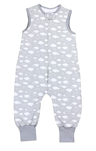 TupTam Baby Unisex Winter Schlafsack mit Beinen 2,5 Tog, Farbe: Wolken Grau, Größe: 92-98
