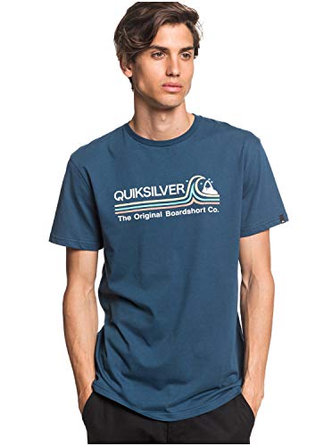 Quiksilver Herren Stone Cold Class-T-Shirt Pour Homme, Blau (Majolica Blue), XXL