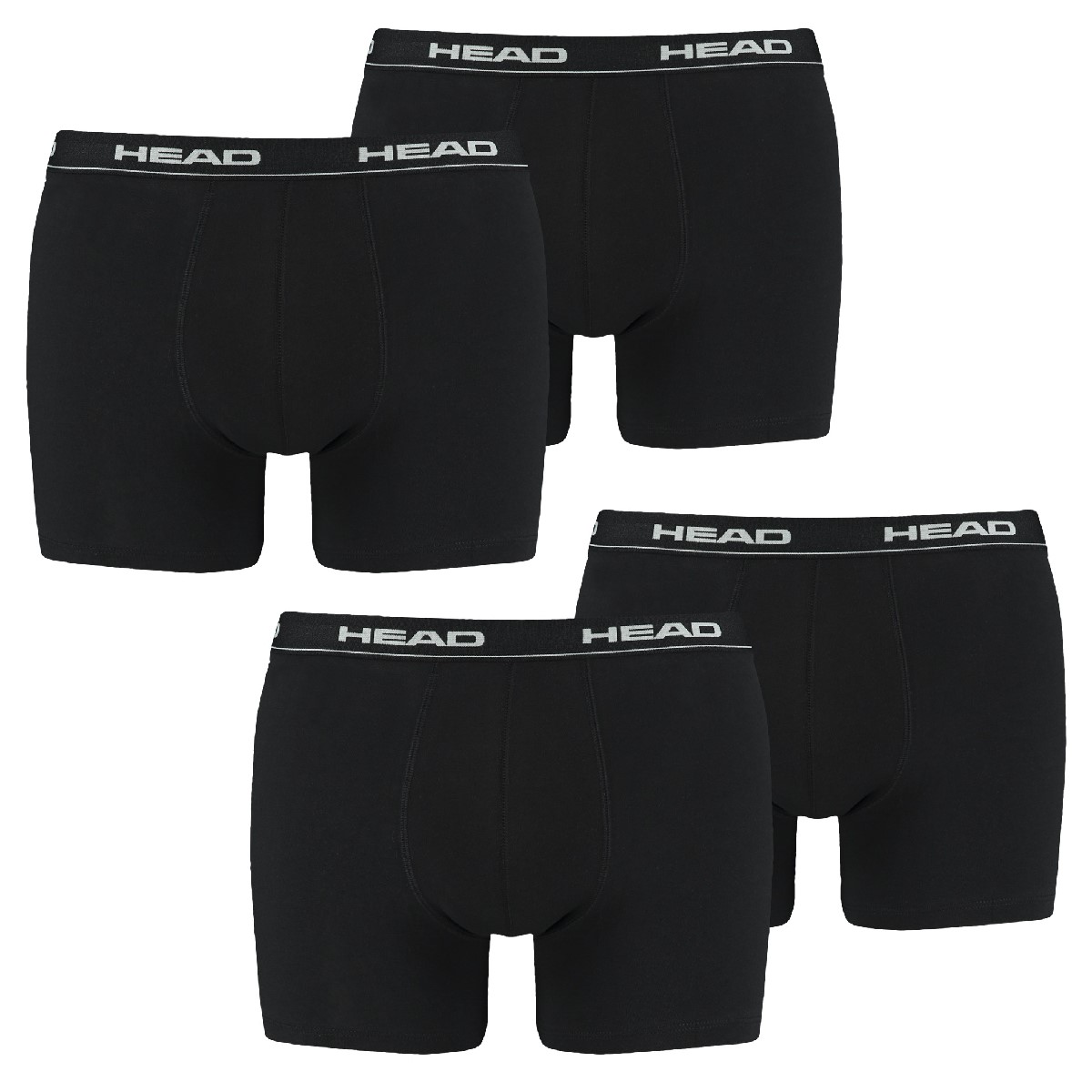 MULTIPACK BOXERS 4 PACK Head Herren Boxer Boxershorts Basic Pant Unterwäsche M, 200 - black