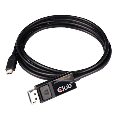 club3D USB Anschlusskabel [1x USB 3.1 Stecker C - 1x DisplayPort Stecker] 1.8 m Schwarz