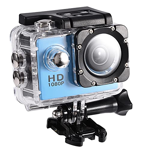 Action Kamera Mini DV Sport Kamera wasserdichte Outdoor 30 Mt Unterwasserkamera Radfahren Sport DV Action Kamera Camcorder Für Outdoor Wandern Schwimmen Skifahren(Blau)