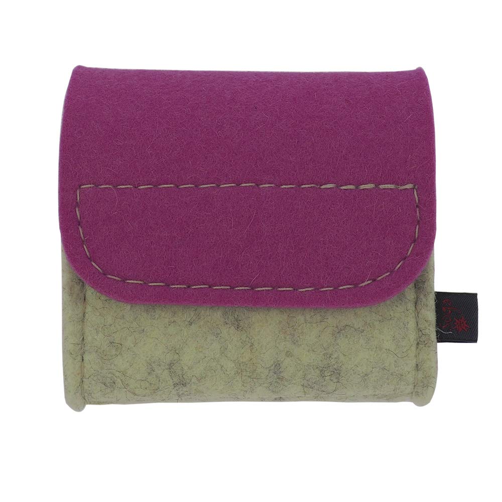 Premium Taschenapotheke von ebos ✓ Globulitasche aus echtem Wollfilz ✓ 12 Schlaufen (Beige/Pink)