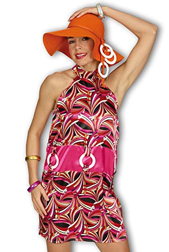 Hippie Kleid Bettina - Damen Kostüm für 70er 80er Jahre Retro Party - Gr. 44 46