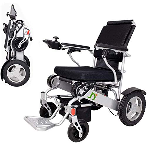 Leichter zusammenklappbarer elektrischer Rollstuhl, zusammenklappbarer Deluxe-Rollstuhl mit kompakter Mobilitätshilfe, Doppelbatterie, Elektrorollstuhl mit längster Reichweite