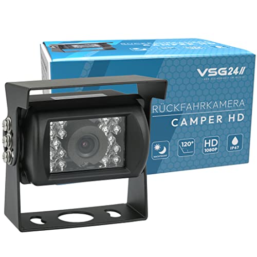 VSG24 23137 – HD Transporter Rückfahrkamera, 720P HD, Kamera inkl. Adapterkabel, Nachtsicht, 120° Linse, 12 V, e-Zulassung, V IP67 - Schwarz