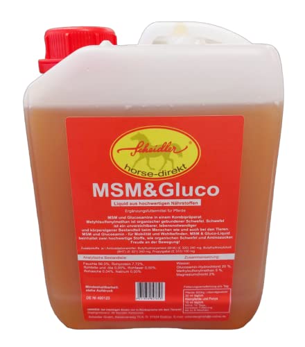 Scheidler horse-direkt MSM&Glucosamin -Liquid-, Gelenk- Bewegungs- Liquid für Pferde 2500ml mit MSM und Glucosaminen, flüssig - Für den Erhalt der Bewegungsfreude- die Alternative zu Pulver