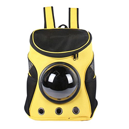 LvRao Haustiertragetasche Hunde Rucksäcke Katze Tragetasche für Kleinen Haustiere in Outdoor-Reise Wandern Tasche (Gelb, 35 * 31 * 25cm)