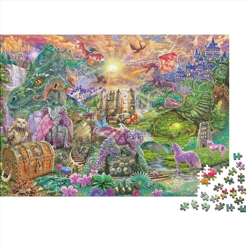 Dragon Chest Handgemachtes Geschenk 500-Teile-Puzzle Schönes Wonderful Animals 500-Teile-Puzzle Pädagogisches DIY-Spielzeug Für Erwachsene Und Kinder 500pcs (52x38cm)