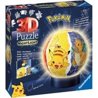 Ravensburger 3D Puzzle 11547 - Nachtlicht Puzzle-Ball Pokémon - 72 Teile - für Pokémon Fans ab 6 Jahren, LED Nachttischlampe mit Klatsch-Mechanismus