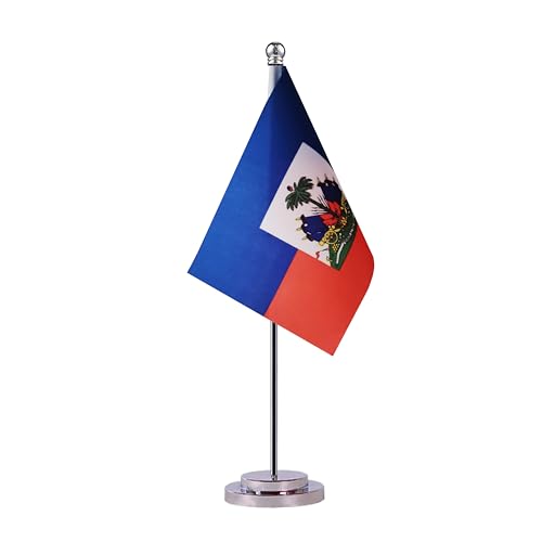 Haiti Haitianische Tischflagge, Tischflagge, kleine Mini-Haiti-Flagge, Miniatur-Flagge, internationale Weltlandflaggen, Festival, Veranstaltungen, Feier, Bürodekoration (Haiti)