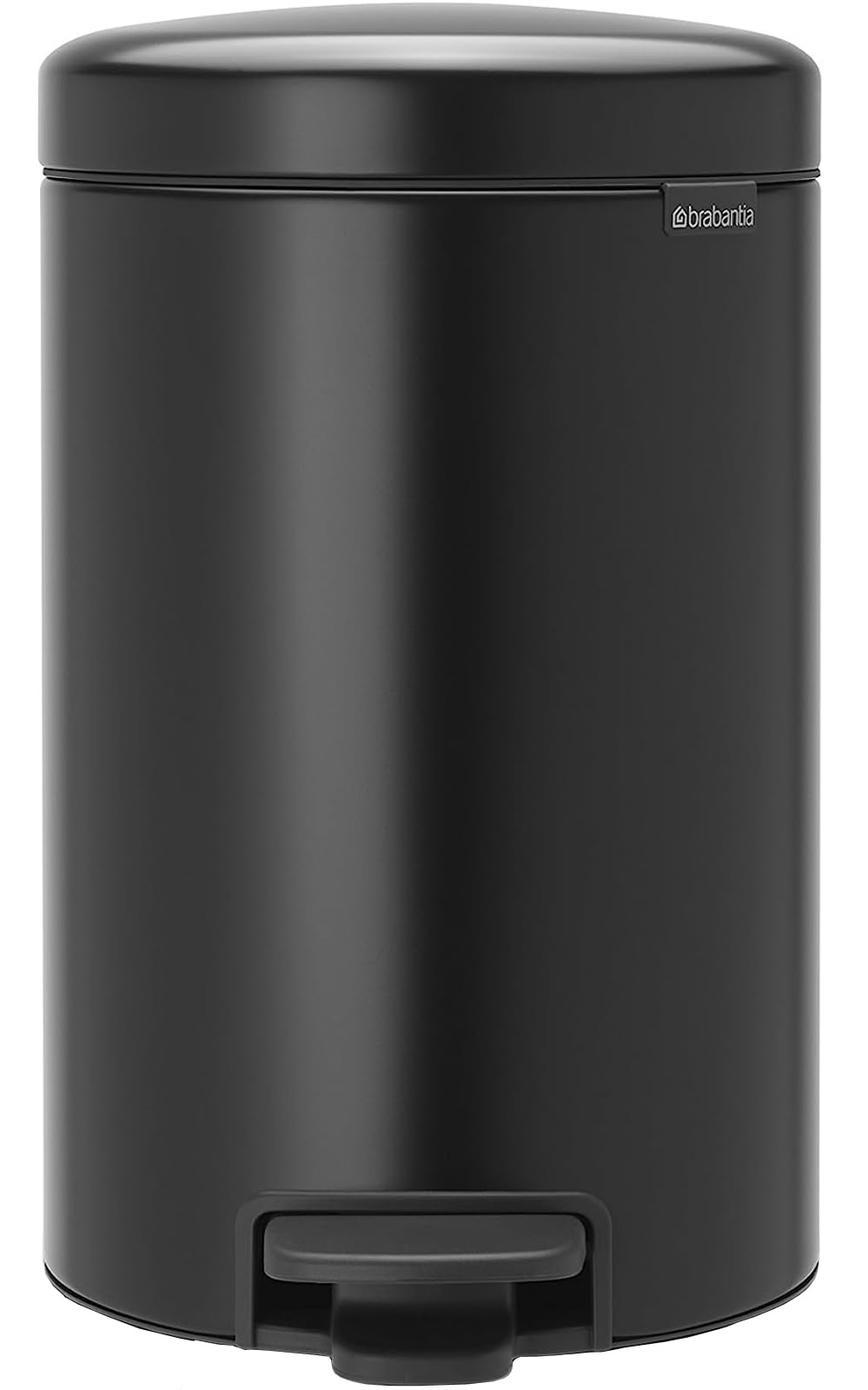 Brabantia 113741 Treteimer mit Inneneimer aus Kunststoff, stahl, matt schwarz, 12 Liter