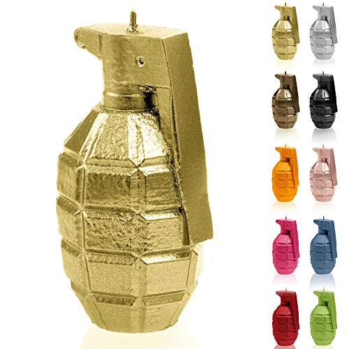 Candellana Groß Grenade Kerze | Höhe: 14,3 cm | Klassisches Gold | Handgefertigt in der EU