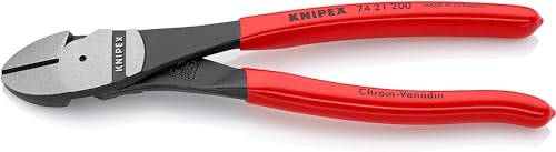 KNIPEX 74 21 200 Kraft-Seitenschneider schwarz atramentiert mit Kunststoff überzogen 200 mm