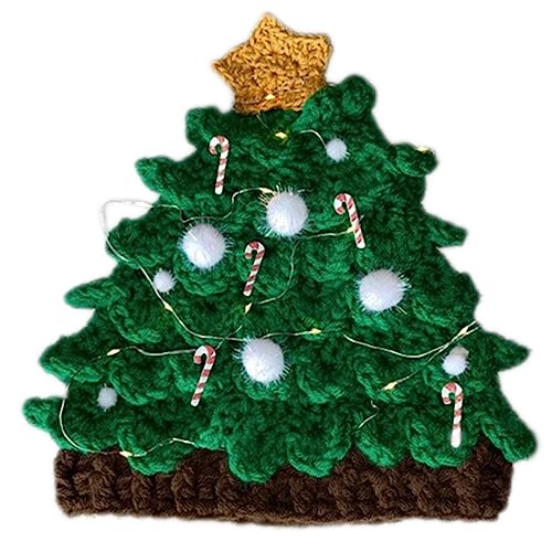AOOOWER Weihnachtsbaummütze, gestrickte Häkelkappe, Haushaltskopf-Dekorationen für Zuhause, Festival, Urlaub, Party, Dekoration, Urlaubshut