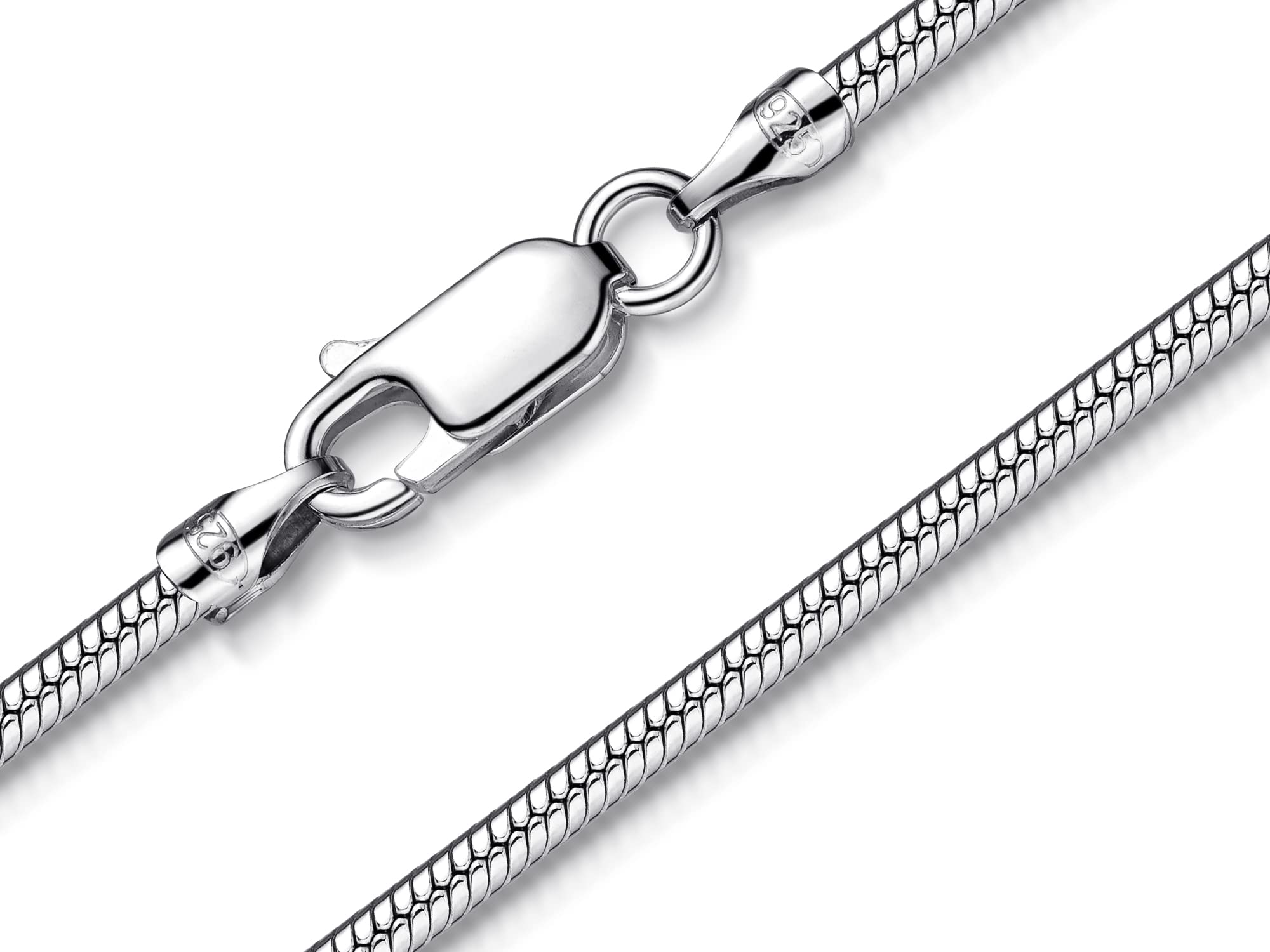 Silberketten Store | Schlangenkette 2mm - 925 Silber | Halskette für Damen | Länge wählbar 38-120cm (45.00)