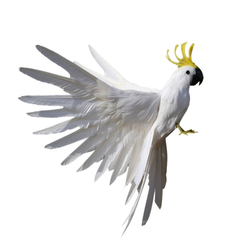 MagiDeal Künstliche Fliegen Restische Figur Dekor Ornamente, 15,7 Zoll Weiß