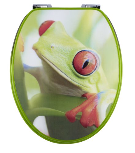 Diaqua 31171001 WC Sitz Paris 3D Slow Motion, Frog, MDF 100% FSC, 42 bis 47 x 37.2 cm