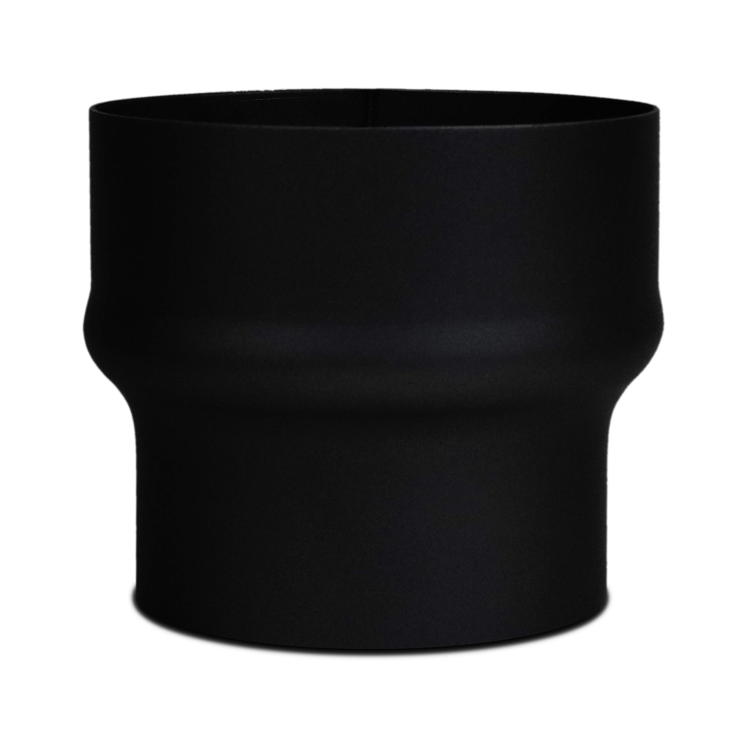 LANZZAS Rauchrohr Erweiterung von Ø 120 mm auf Ø 150 mm - Farbe: schwarz - Ofenrohrerweiterung
