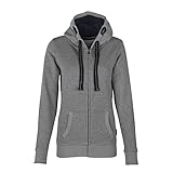 HRM Damen Jacket F hoodie, Grau-meliert, XL EU
