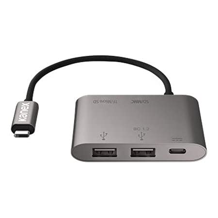 USB-C Card Reader Adapter with SD and Micro SD Port, USB 3.0 Port and Pass-Thru Charging with Power Delivery