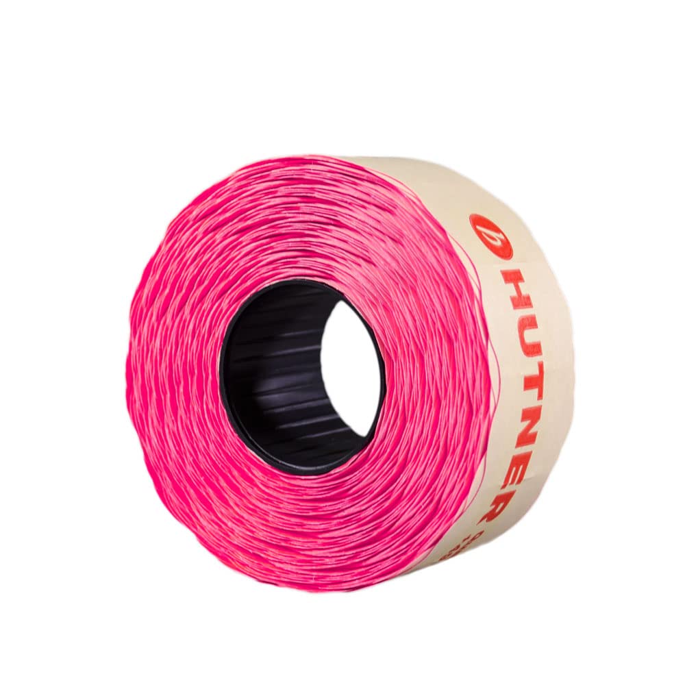 10 Rollen Preisetiketten 26x16 leucht-pink permanent | 11.000 Etiketten | Preisauszeichner Etiketten | Auszeichner Etiketten | HUTNER