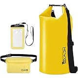 KYG 3-in-1-Mehrzweck-,wasserdichte Tasche mit verstellbarem Schultergurt,Aufbewahrungstasche für ein Mobiltelefon und eine weitere für kleine Gegenstände 20L gelb