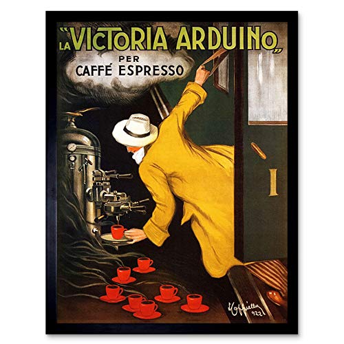 Cappiello 1922 Advert Coffee Victoria Arduino Art Print Framed Poster Wall Decor 12x16 inch Werbung Kaffee Wand Deko