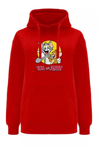 ERT GROUP Womens Tom i Jerry 013 red Hoodie, L