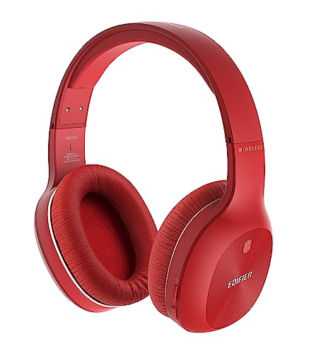 Edifier W800BT Plus Kabellose Over-Ear-Kopfhörer, Bluetooth-Headset mit CVC™ 8.0-Geräuschunterdrückung bei Anrufen, 55 Stunden Wiedergabezeit, integriertes Mikrofon, APP-Steuerung, Rot