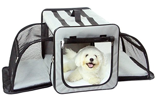 Pet Life H5GYLG Transportbox für Hunde, geräumig, groß, Grau