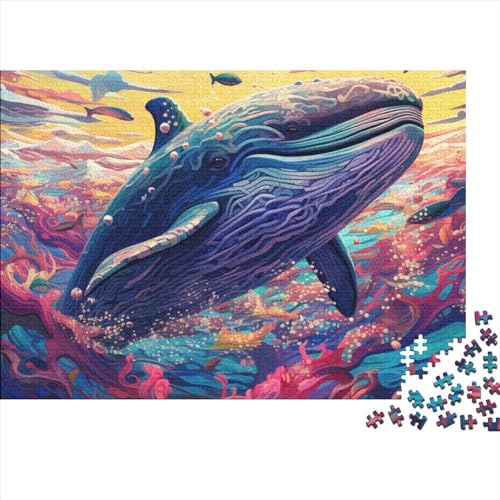 Walfisch Puzzle 1000 Teile Puzzle-Herausforderung Tiere im Meer Schwierigkeitsgrad Herausfordernde Geistige Herausforderung Herausfordernde Unterhaltung Grips-Spiel 1000pcs (75x50cm)