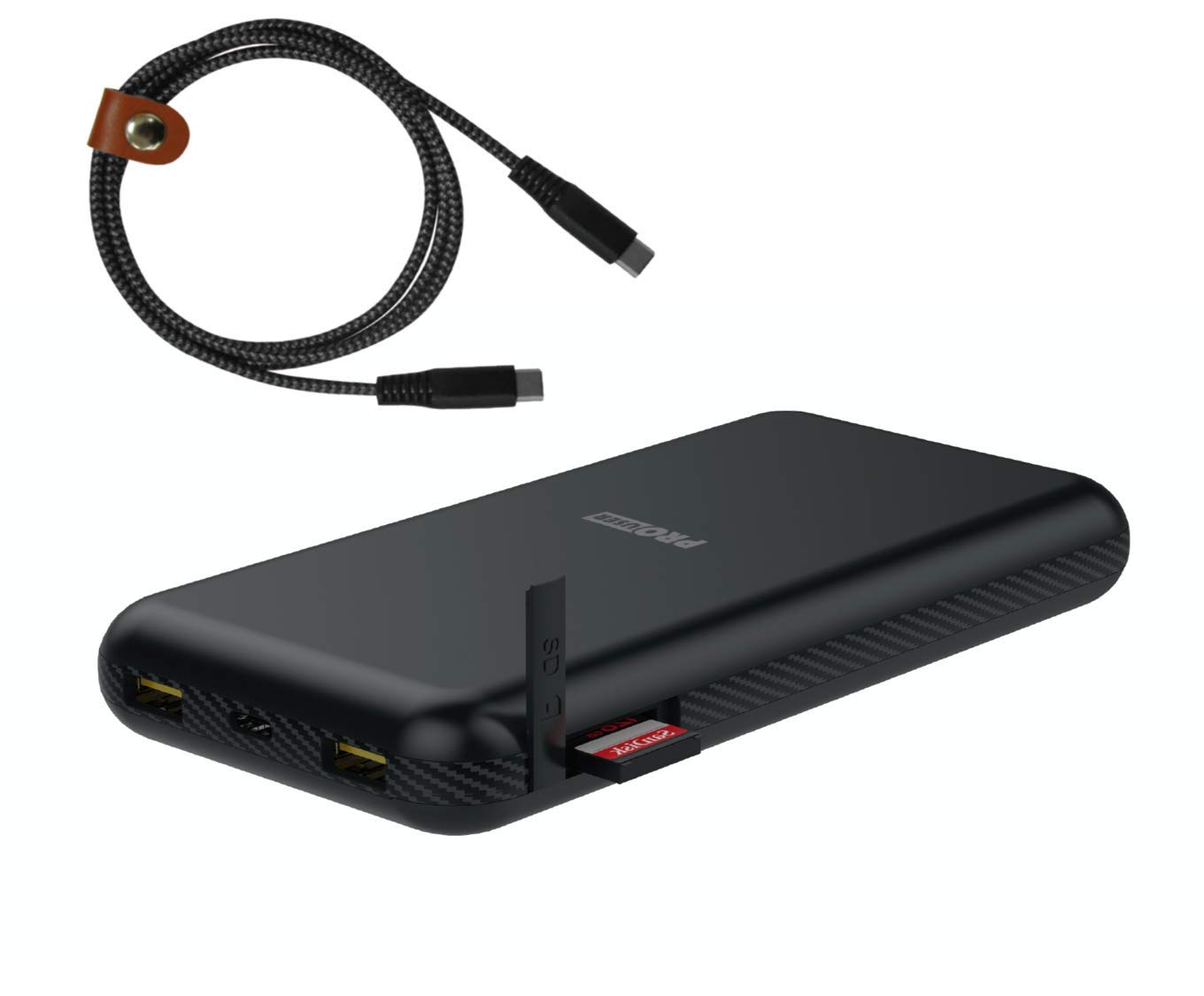Pro User 3-in-1 Powerbank + USB HUB + SD Card Reader; 20.100mAh Hochleistungs-Akku: 30Watt USB-C Power Delivery Plus 2 x 18W USB-A, incl. USB Kabel und Travel Case: lädt MacBook, Tablet, Handy