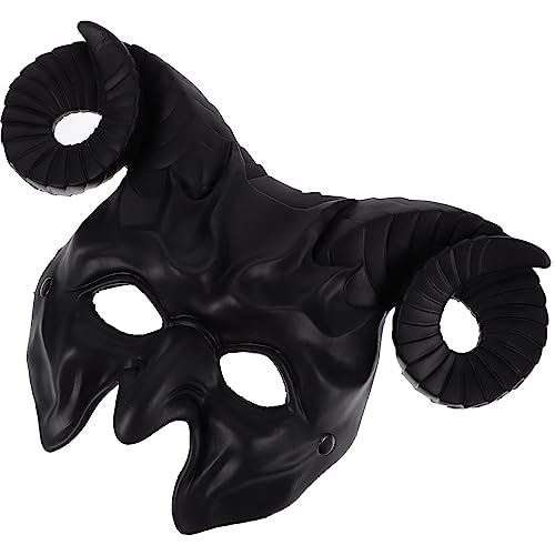 Hushuwan Halloween Gehörnte Maske Maskerade Party Ochsenhorn Maske Halloween Cosplay Maske Party Supplies547 (Color : Black)