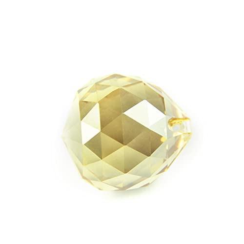 Kronleuchter Kristall Prismen Anhänger Bunte Kristallleuchter Facettierte Kugeln Kristallglas Feng Shui Kugeln Hängelampe Party Crystals Lighting Lamp Ersatzteile ( Color : Golden peach , Size : 20mm