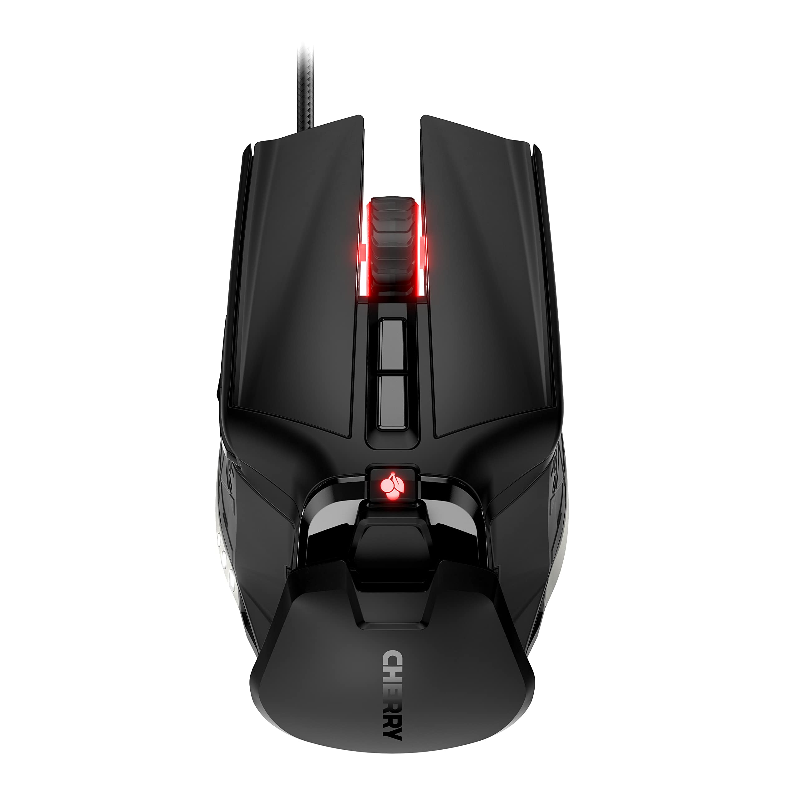 CHERRY MC 9620 FPS, Ergonomische Gaming-Maus, RGB-Beleuchtung, Verstellbare Handauflagefläche, Einlegbare Gewichte, 9 Programmierbare Tasten, 12.000 dpi, Kabelgebunden, Schwarz