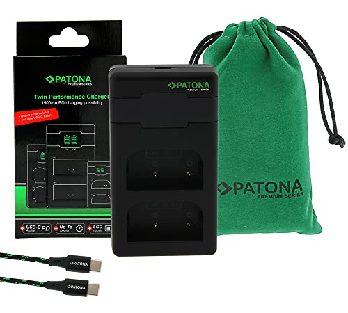PATONA Premium Twin Performance PD Ladegerät für BLX-1 Akkus Kompatibel mit Olympus OM-1 mit USB-C Kabel