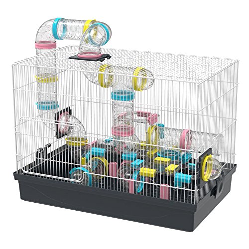 GNB PET Super großer Hamster-Käfig, 50,8 x 30,5 x 38,1 cm, mit komplettem Tunnelmodul, Schwarz